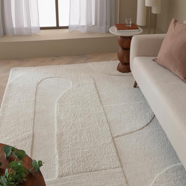 Rift Cream Carved Arches Rug - image 1