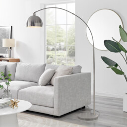 Holden Silver Metal Arc Standing Floor Lamp
