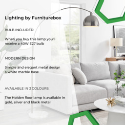 Holden Silver Metal Arc Standing Floor Lamp - thumbnail 2