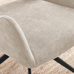 2x Layla Cream Fabric Swivel Dining Chairs - thumbnail 4