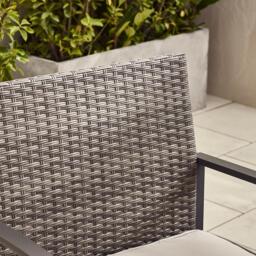 Furniturebox Algarve 2 Seat Garden Bistro Set, Rattan in Grey - Size: 60x80x62 cm - thumbnail 6
