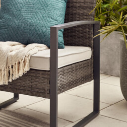 Algarve Grey Rattan 2 Seat Garden Bistro Set - thumbnail 3