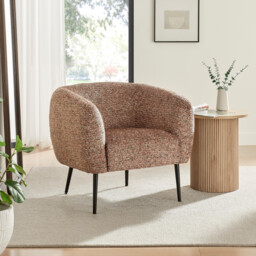 Veda Orange Fabric Accent Tub Chair