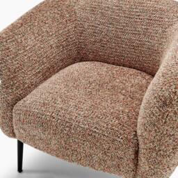Furniturebox Veda Orange Fabric Accent Tub Chair, Polyester in Orange/Black - Size: 70.5x72x79.5 cm - thumbnail 7