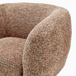 Furniturebox Veda Orange Fabric Accent Tub Chair, Polyester in Orange/Black - Size: 70.5x72x79.5 cm - thumbnail 6