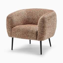 Furniturebox Veda Orange Fabric Accent Tub Chair, Polyester in Orange/Black - Size: 70.5x72x79.5 cm - thumbnail 3