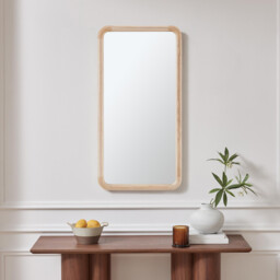 Rowena Oak Wood Small 80x40cm Rectangle Wall Mirror - thumbnail 2