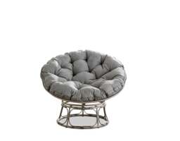 Furniturebox Garden Papasan Moon Chair, Rattan in Grey - Size: 114x85x104 cm - thumbnail 3