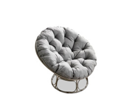 Grey Rattan Garden Papasan Moon Chair - thumbnail 2
