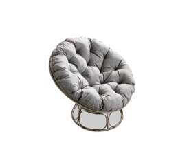 Furniturebox Garden Papasan Moon Chair, Rattan in Grey - Size: 114x85x104 cm - thumbnail 2