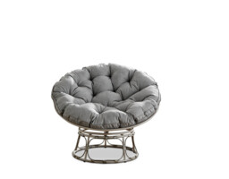 Grey Rattan Garden Papasan Moon Chair - thumbnail 3