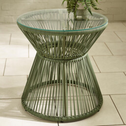 Zuma Green Metal & Rattan 2 Seat Garden Bistro Set - thumbnail 3