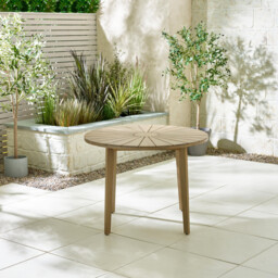 Tari & Asa Wood 4 Seat Round Table Garden Dining Set - thumbnail 2