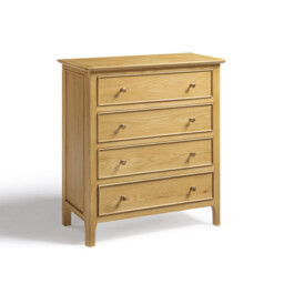 Belle 4 Drawer Solid Oak Wood Chest of Drawers - thumbnail 3