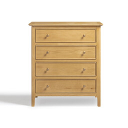 Belle 4 Drawer Solid Oak Wood Chest of Drawers - thumbnail 2