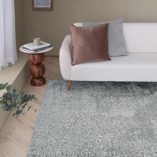 Selby Silver Grey Shaggy Rug - image 1