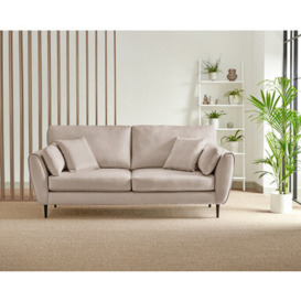 Ida 3 Seater Oatmeal Grey-Beige Recycled Velvet Sofa