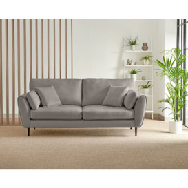 Ida 3 Seater Grey Recycled Velvet Sofa