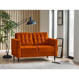 Jolene 2 Seater Burnt Orange Velvet Sofa