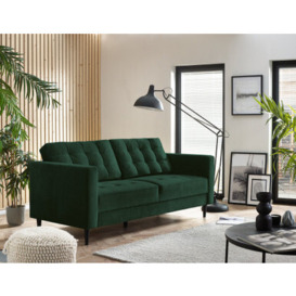 Jolene 3 Seater Emerald Green Velvet Sofa