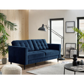 Jolene 3 Seater Navy Blue Velvet Sofa