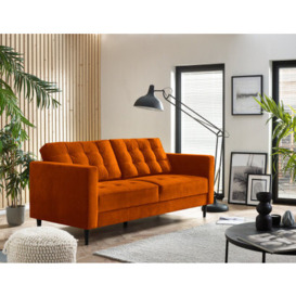 Jolene 3 Seater Burnt Orange Velvet Sofa