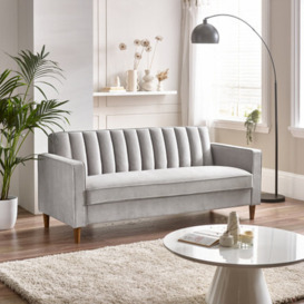 Kit Sofa 3 Seater Light Grey Velvet
