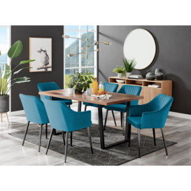 Kylo Brown Wood Effect Dining Table & 6 Calla Black Leg Chairs