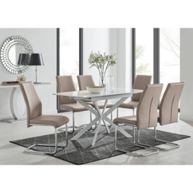 Lira 120 Extending Dining Table and 6 Lorenzo Chairs