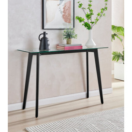 Malmo Console Table Rectangle Glass and Black Legs