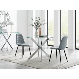 Novara 100cm Round Dining Table & 2 Corona Black Leg Chairs