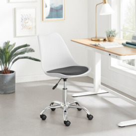 Oslo White and Grey Faux Leather Office Chair