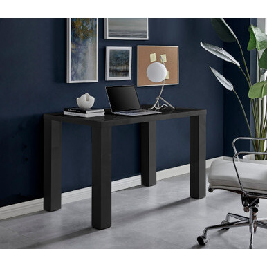 Pivero Black High Gloss Computer PC Home Working Office Desk