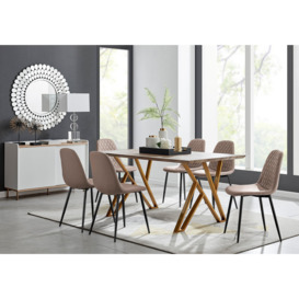 Taranto Oak Effect Dining Table and 6 Corona Black Leg Chairs