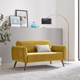 Teddy Sofa 2 Seater in Velvet Yellow