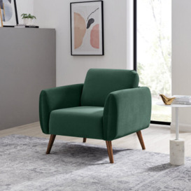 Teddy Arm Chair in Velvet Green