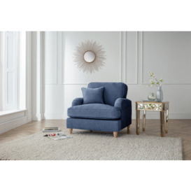 Piper Luxury Navy Velvet Armchair