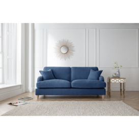 Piper Luxury Navy Blue Velvet 3 Seater Sofa