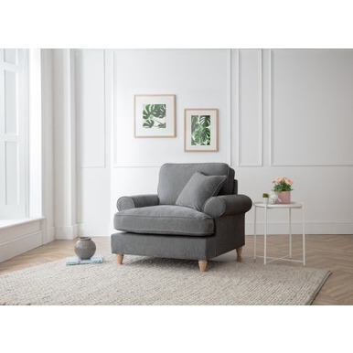 Elsie Luxury Charcoal Grey Velvet Armchair