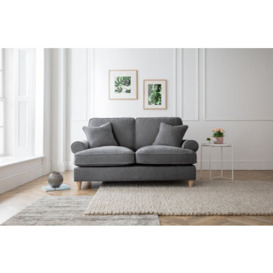 Elsie Luxury Charcoal Grey Velvet 2 Seater Sofa