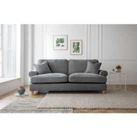 Elsie Luxury Charcoal Grey Velvet 3 Seater Sofa
