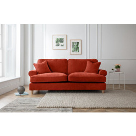 Elsie Luxury Apricot Orange Velvet 3 Seater Sofa