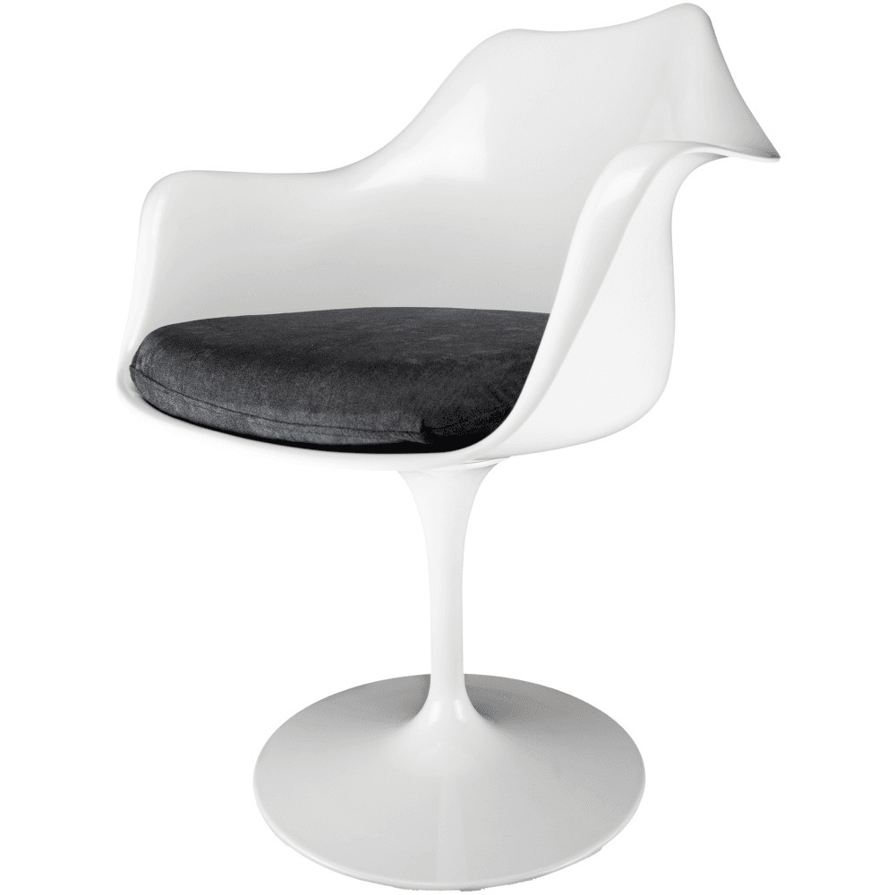 Fusion Living White and Luxurious Black Chelsea Armchair