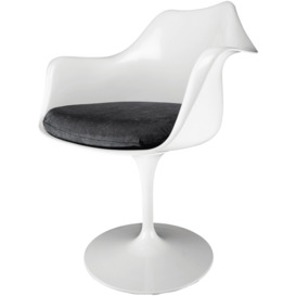 "Fusion Living White and Luxurious Black Chelsea Armchair "