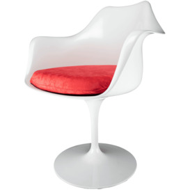 Fusion Living White and Luxurious Red Chelsea Armchair