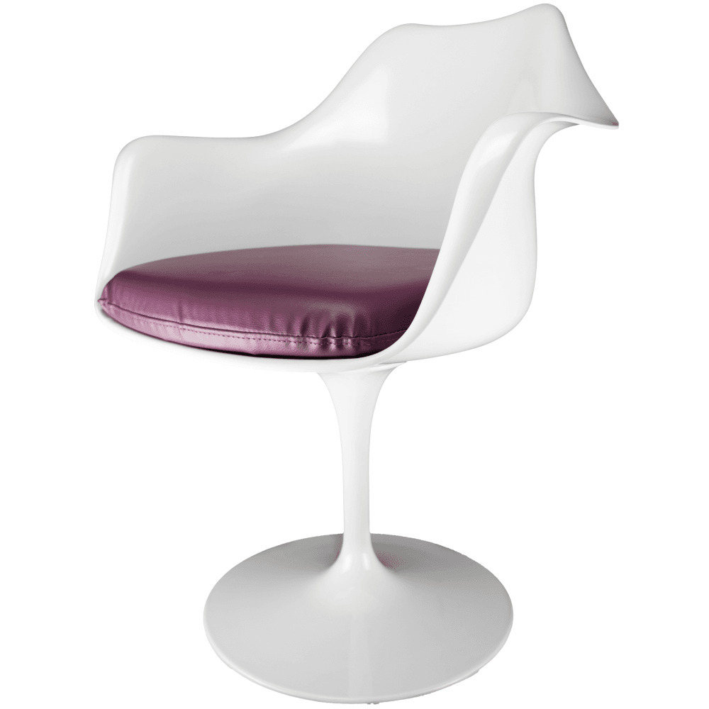 Fusion Living White and Purple PU Chelsea Armchair