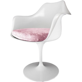 Fusion Living White and Luxurious Light Pink Chelsea Armchair