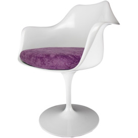 Fusion Living White and Luxurious Purple Chelsea Armchair