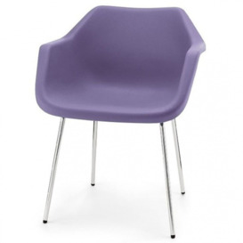 Hille Lavender Robin Day Plastic Armchair leg colour: Chrome + 20