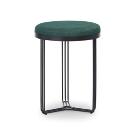Gillmore Deco - Small Circular Side Table With Green Upholstered Top and Black Powder Frame Table Top Finish: Green, Frame Colour: Black Powder